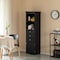 Basicwise Tall Freestanding Linen Tower, Bathroom Cabinet with 2 Open shelves, 3 Drawers, and a Closet, Black QI004611.BK - alternate 3